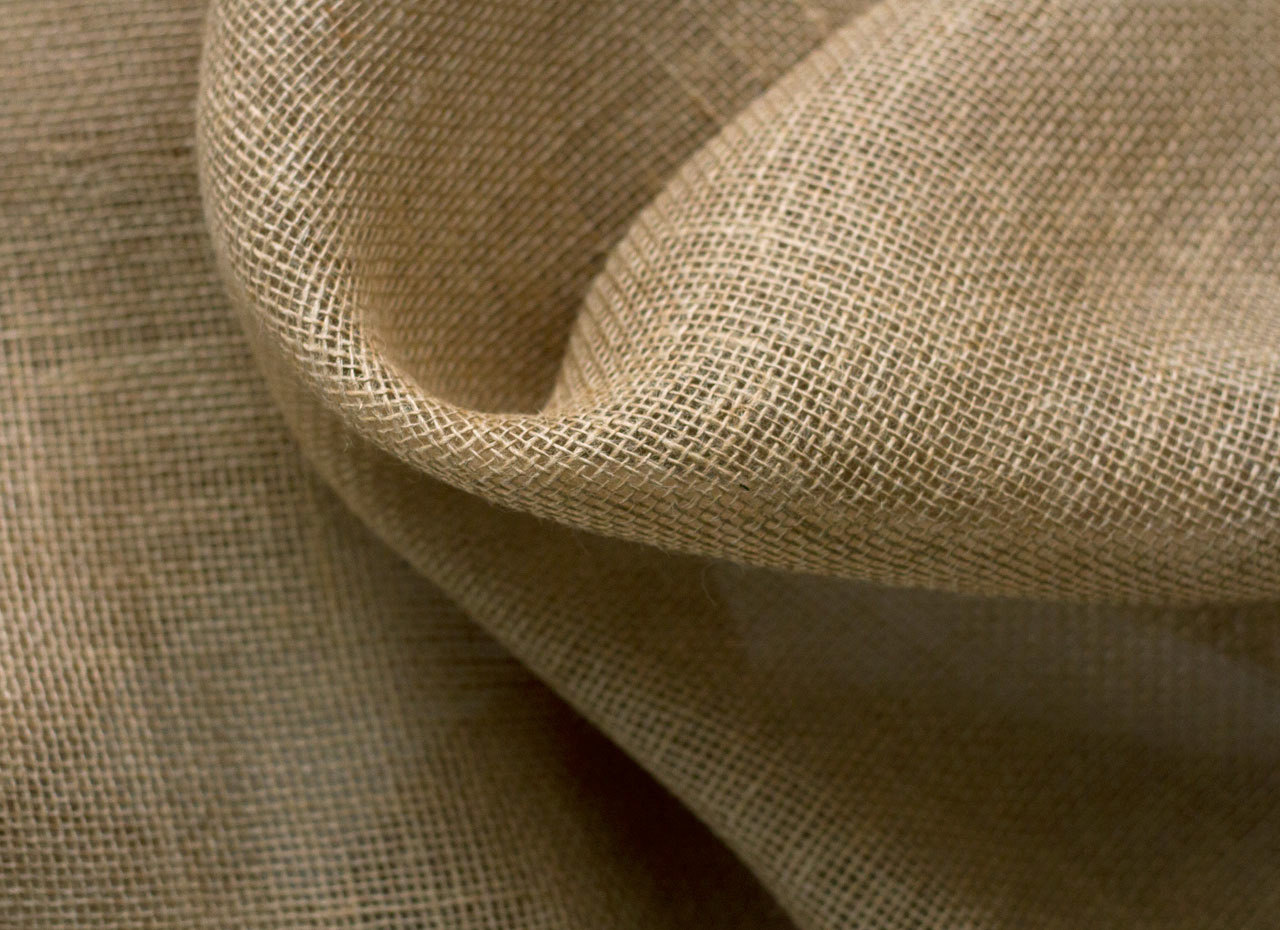 Detalle de la arpillera natural de yute